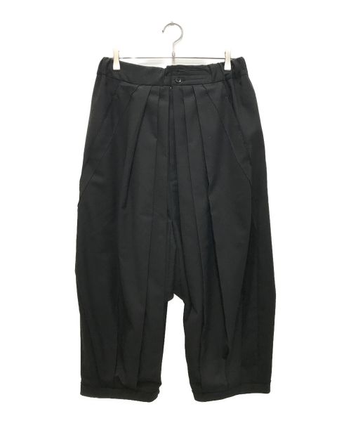 GROUND Y（グラウンドワイ）GROUND Y (グラウンドワイ) Hakama Pants TypeⅡ Gaberdine/ハカマパンツ/袴パンツ ブラック サイズ:3の古着・服飾アイテム