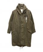 doubletダブレット）の古着「SILK RIP-STOP MILITARY COAT/シルクリップストップミリタリーコート」｜ベージュ