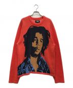 stussyステューシー）の古着「BOB MARLEY SWEATER/ボブ マーリー セーター」｜オレンジ