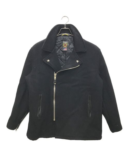 Schott（ショット）Schott (ショット) WOOL PEA COAT ZIP FRONT/ウールピーコートジップフロント ブラック サイズ:40の古着・服飾アイテム