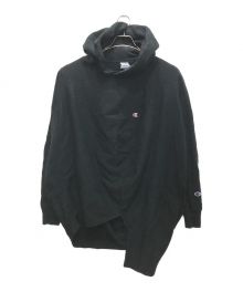 ANREALAGE×Champion（アンリアレイジ×チャンピオン）の古着「Hooded Sweatshirt/フーデッドスウェットシャツ」｜ブラック