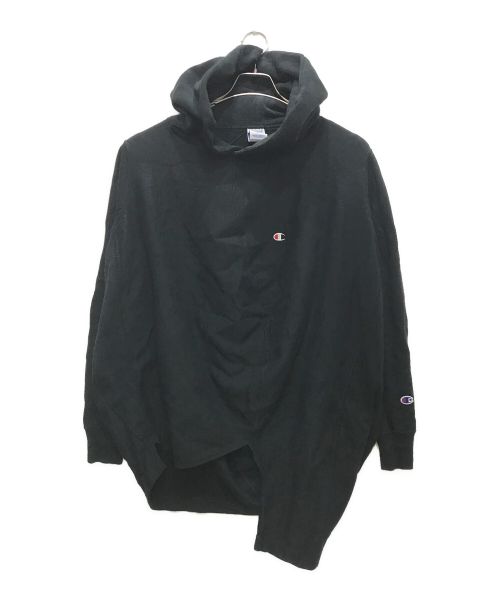 ANREALAGE（アンリアレイジ）ANREALAGE (アンリアレイジ) Champion (チャンピオン) Hooded Sweatshirt/フーデッドスウェットシャツ ブラック サイズ:Ⅿの古着・服飾アイテム