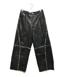 MAISON SPECIAL（メゾンスペシャル）の古着「Artificial Leather Wide Pants/アーティフィシャルレザーワイドパンツ」｜ブラック