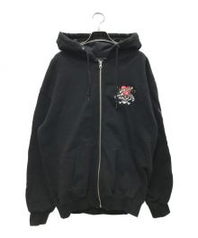 X-LARGE×Ed Hardy（エクストララージ×エド ハーディー）の古着「ジップパーカー」｜ブラック