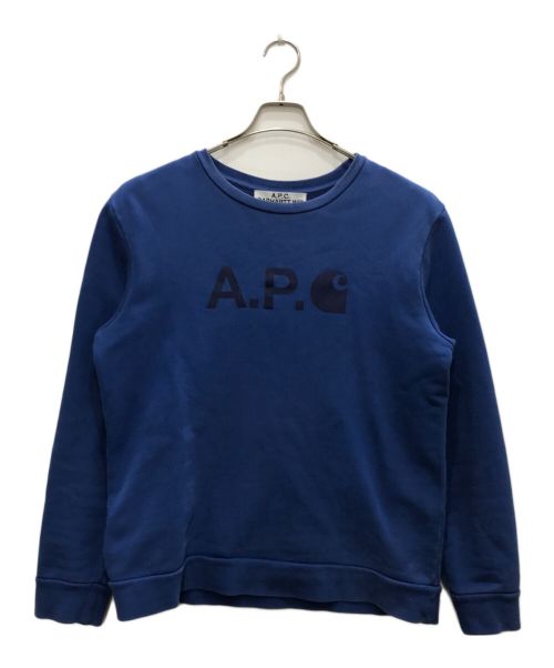 A.P.C.（アーペーセー）A.P.C. (アーペーセー) CARHARTT WIP (カーハート ワークインプログレス) コラボスウェット ブルー サイズ:Lの古着・服飾アイテム