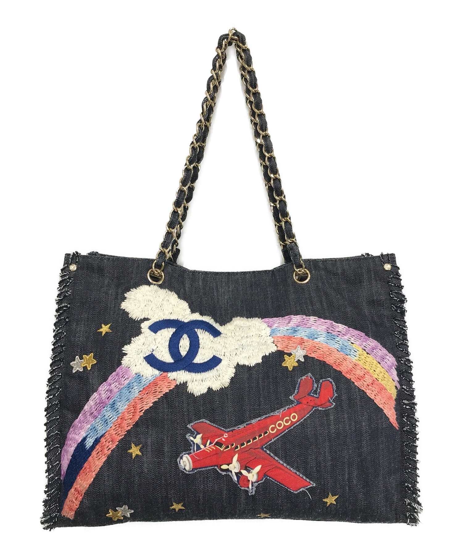 中古 古着通販 Chanel シャネル デニムチェーントートバッグ インディゴ ブランド 古着通販 トレファク公式 Trefac Fashion