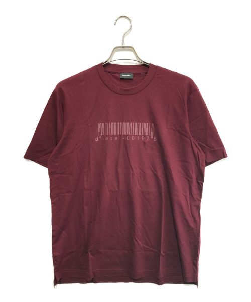DIESEL（ディーゼル）DIESEL (ディーゼル) JUST-SLITS-X87 Tシャツ ボルドー サイズ:SIZE M 未使用品の古着・服飾アイテム