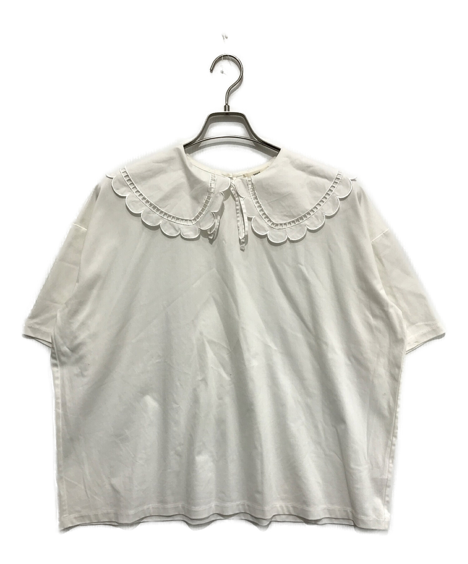 10800円公式 激安販売 購入安い yori スカラップカットソー Tシャツ