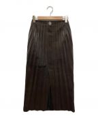 IRENEアイレネ）の古着「Silky Leather Skirt」｜ブラウン