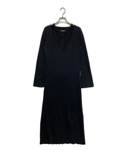 Ameri（アメリ）Ameri (アメリ) AMERICAN SLEEVE LAYERED KNIT DRESS ブラック サイズ:SIZE Mの古着・服飾アイテム