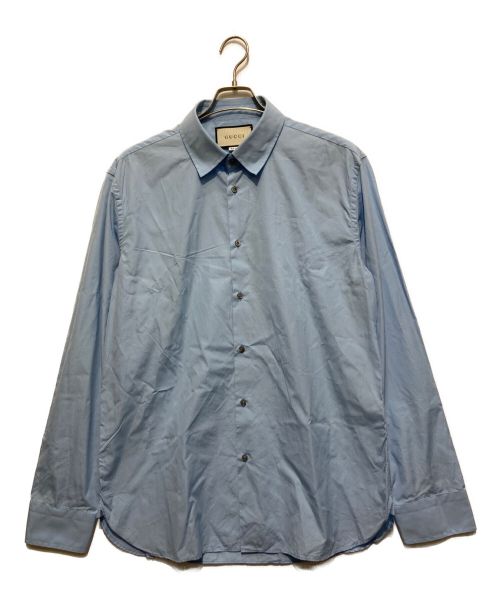 GUCCI（グッチ）GUCCI (グッチ) COTTON POPLIN SHIRT ブルー サイズ:44の古着・服飾アイテム