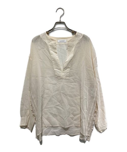 SACRA（サクラ）SACRA (サクラ) PURE COTTON ORGANDY TOP ホワイト サイズ:SIZE 38の古着・服飾アイテム