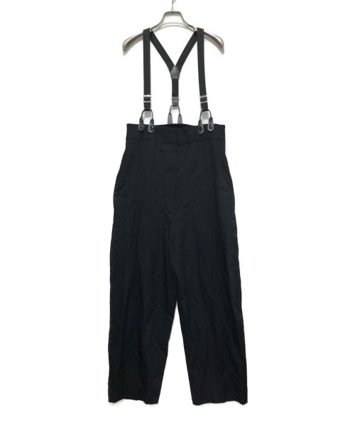 H BEAUTY&YOUTH（エイチ ビューティー&ユース）H BEAUTY&YOUTH (エイチ ビューティアンドユース) GABA HIGH WAIST SUSPENDERS PANTS ブラック サイズ:SIZE Mの古着・服飾アイテム