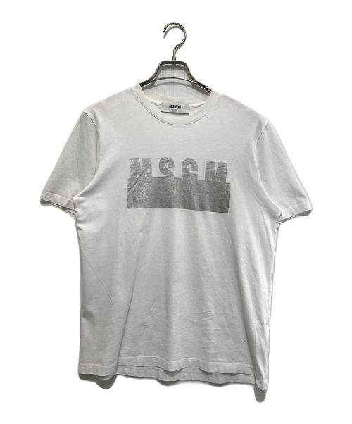 MSGM（エムエスジーエム）MSGM (エムエスジーエム) ロゴTシャツ ホワイト×シルバー サイズ:Sの古着・服飾アイテム