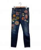 DSQUARED2ディースクエアード）の古着「Skater Patch Denim Pants」｜インディゴ