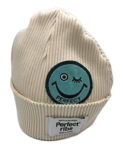 Perfect ribs（パーフェクトリブス）Perfect ribs (パーフェクトリブス) rib beanie cap ホワイト サイズ:SIZE Freeの古着・服飾アイテム