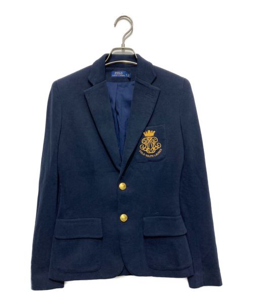 POLO RALPH LAUREN（ポロ・ラルフローレン）POLO RALPH LAUREN (ポロ・ラルフローレン) エンブレムテーラードジャケット ネイビー サイズ:SIZE 0の古着・服飾アイテム