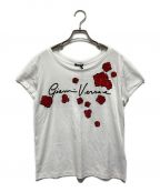 VERSACEヴェルサーチ）の古着「EMBROIDERED ROSES T-shirt」｜ホワイト