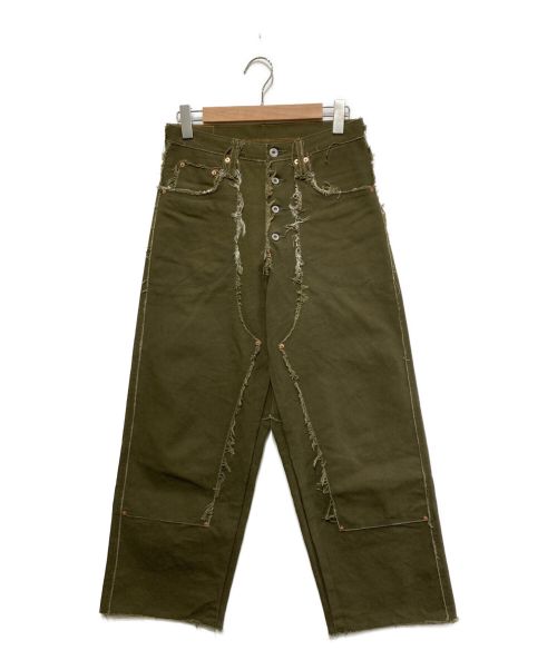 SUGARHILL（シュガーヒル）SUGARHILL (シュガーヒル) RAW-EDGE CANVAS DOUBLE KNEE PANTS カーキ サイズ:SIZE 76cm (W30)の古着・服飾アイテム