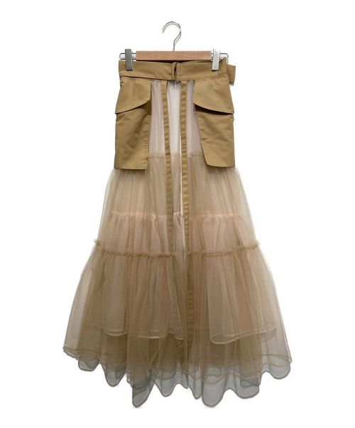 MAISON SPECIAL（メゾンスペシャル）MAISON SPECIAL (メゾンスペシャル) Tulle Tiered Belt Skirt ベージュ サイズ:SIZE FREEの古着・服飾アイテム