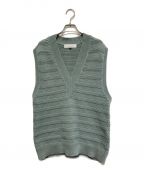 LE CIEL BLEUルシェルブルー）の古着「Eyelet Border Knit Vest」｜ブルー