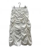 emmi atelierエミアトリエ）の古着「フロントジップシャーリングスカート」｜ホワイト