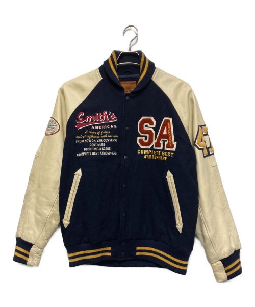 SMITH'S（スミス）SMITH'S (スミス) スタジャン ネイビー×アイボリー サイズ:SIZE　LARGEの古着・服飾アイテム