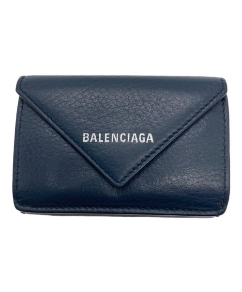 BALENCIAGA（バレンシアガ）BALENCIAGA (バレンシアガ) ペーパーミニウォレット ネイビーの古着・服飾アイテム