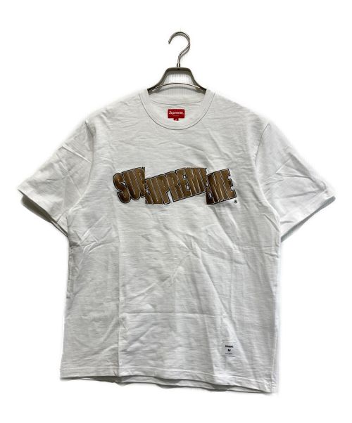 SUPREME（シュプリーム）SUPREME (シュプリーム) Cut Logo Tee ホワイト×ブラウン サイズ:Mの古着・服飾アイテム