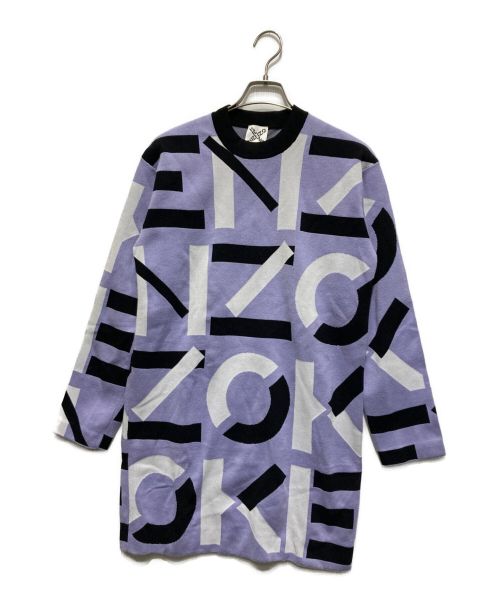 KENZO（ケンゾー）KENZO (ケンゾー) ニットワンピース パープル×ブラック サイズ:Sの古着・服飾アイテム