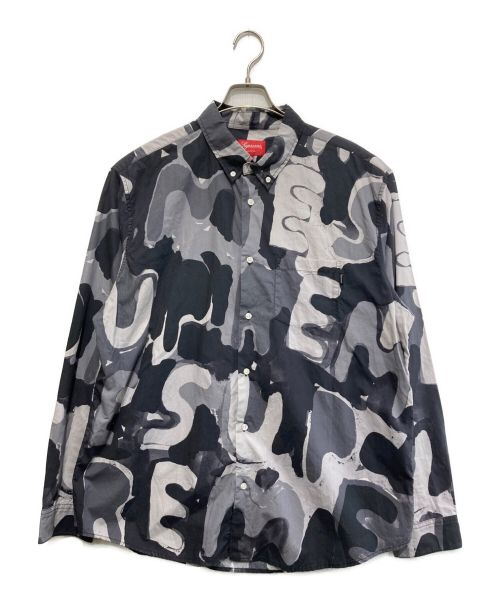 SUPREME（シュプリーム）Supreme (シュプリーム) Painted Logo Shirt グレー サイズ:XLの古着・服飾アイテム