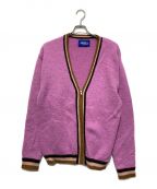 AWAKEアウェイク）の古着「Mohair striped cardigan」｜ピンク