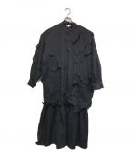 ENFOLDエンフォルド）の古着「DISTORTED-PART DRESS」｜ブラック