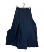 ENFOLDエンフォルド）の古着「FLARE DRAPE SKIRT」｜ネイビー