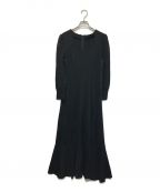 Ameriアメリ）の古着「PENTAGON NECK FOLD HEM DRESS」｜ブラック