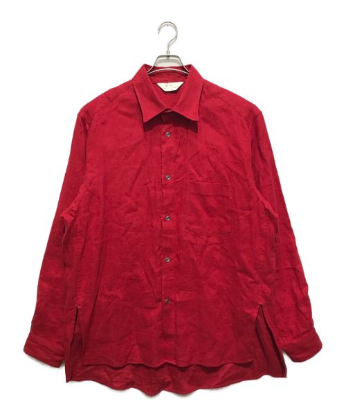 ANCELLM（アンセルム）ANCELLM (アンセルム) LINENSUEDE OVERSIZED LS SHIRT レッド サイズ:2の古着・服飾アイテム