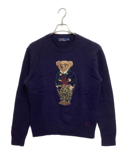 POLO RALPH LAUREN（ポロ・ラルフローレン）POLO RALPH LAUREN (ポロ・ラルフローレン) Bear intarsia jumper ネイビー サイズ:Mの古着・服飾アイテム