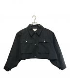 Ameriアメリ）の古着「EMBOSS SHORT ARMY LIKE JACKET」｜ブラック