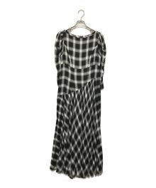 HER LIP TO（ハーリップトゥ）の古着「Roanne Over Check Dress」｜ホワイト×ブラック