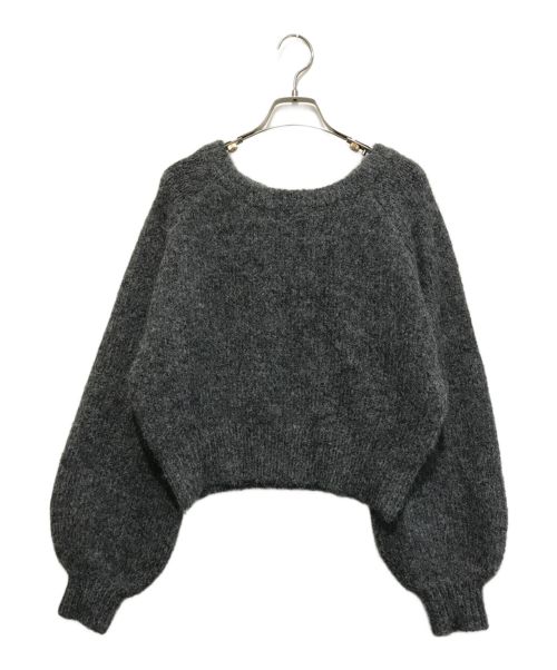 HER LIP TO（ハーリップトゥ）HER LIP TO (ハーリップトゥ) Back Ribbon Knit Pullover グレー サイズ:Fの古着・服飾アイテム