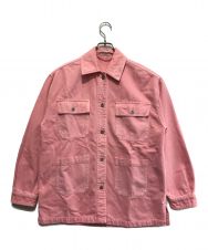 MIU MIU (ミュウミュウ) Logo-print Denim Jacket In Rosa ピンク サイズ:36