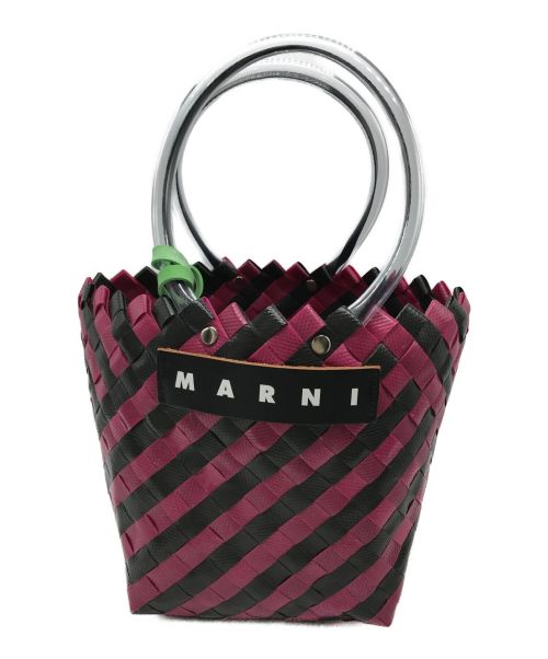 MARNI（マルニ）MARNI (マルニ) ミニバスケットバッグ ブラック×パープルの古着・服飾アイテム