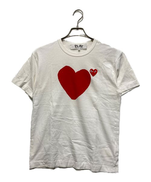 PLAY COMME des GARCONS（プレイ コムデギャルソン）PLAY COMME des GARCONS (プレイ コムデギャルソン) ハートプリントTシャツ ホワイト サイズ:Mの古着・服飾アイテム