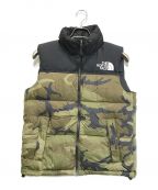 THE NORTH FACEザ ノース フェイス）の古着「Novelty Nuptse Vest」｜ブラック×グリーン