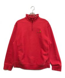 CarHartt（カーハート）の古着「HALF ZIP AMERICAN SCRIPT SWEAT」｜レッド