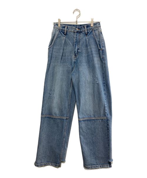 YENN（イエン）YENN (イエン) TUCK WIDE DENIM PANTS スカイブルー サイズ:38の古着・服飾アイテム