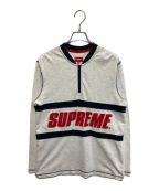 SUPREMEシュプリーム）の古着「ハーフジップロングTシャツ」｜グレー