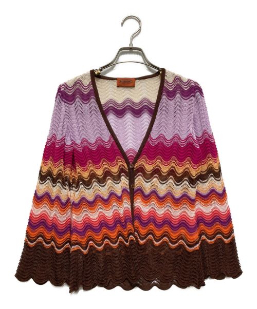 missoni（ミッソーニ）missoni (ミッソーニ) マーブルカーディガン パープル サイズ:40の古着・服飾アイテム