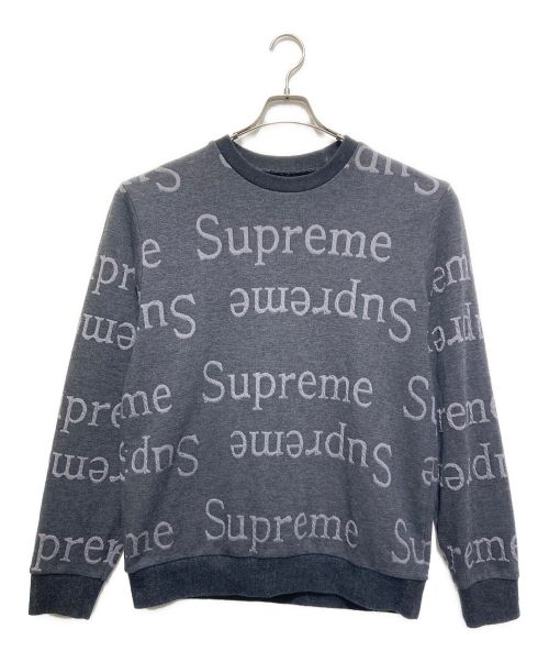 SUPREME（シュプリーム）SUPREME (シュプリーム) Jacquard Logo Crewneck グレー サイズ:Mの古着・服飾アイテム