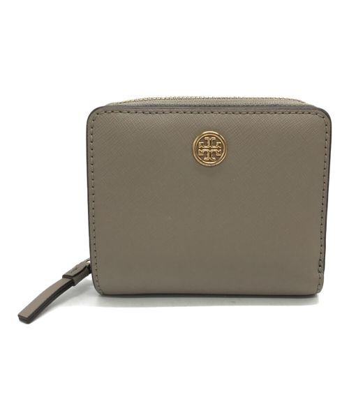 TORY BURCH（トリーバーチ）TORY BURCH (トリーバーチ) ラウンドドファスナー2つ折り財布 ベージュ サイズ:ーの古着・服飾アイテム